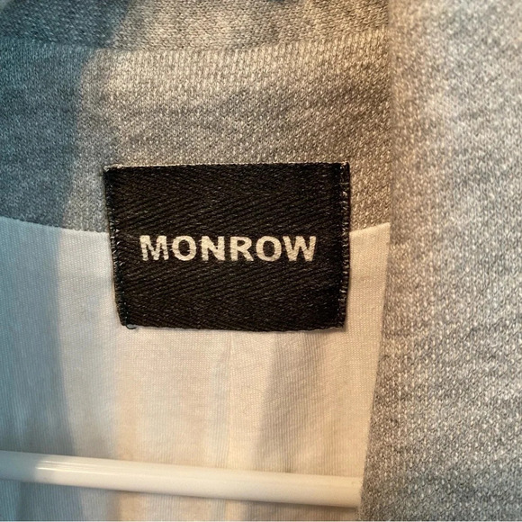 Monrow Knit Blazer Jacket Double Breasted Womens XS Heathered Grey Sweatshirt - Picture 5 of 12